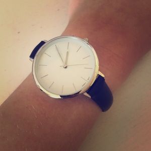 Navy and White Wristwatch
